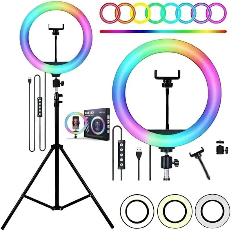 Ring Light RGB 10 Polegadas com Tripé Inland Sounds 1