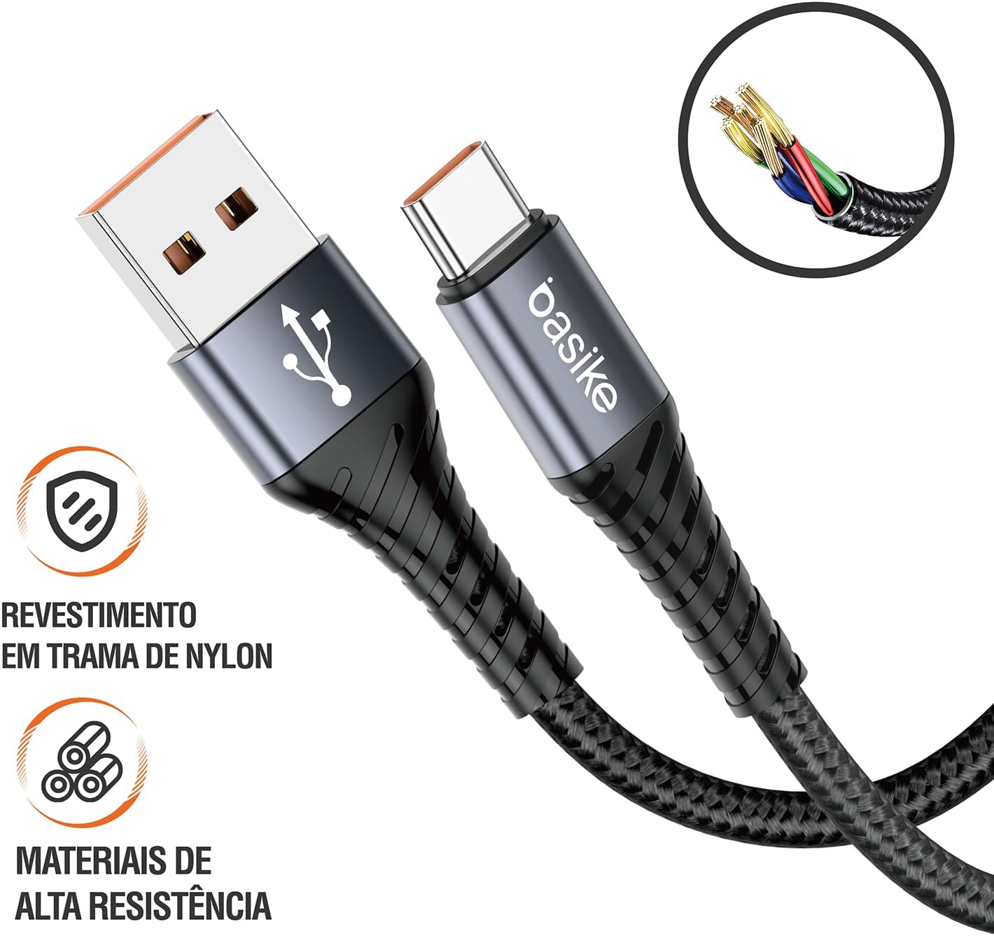 Cabo Basike USB Type C 27 W 1 m 2