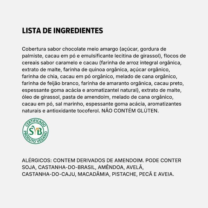 Barra de Cereais Sabor Caramelo e Cacau biO2 Vegan Crunchy 3