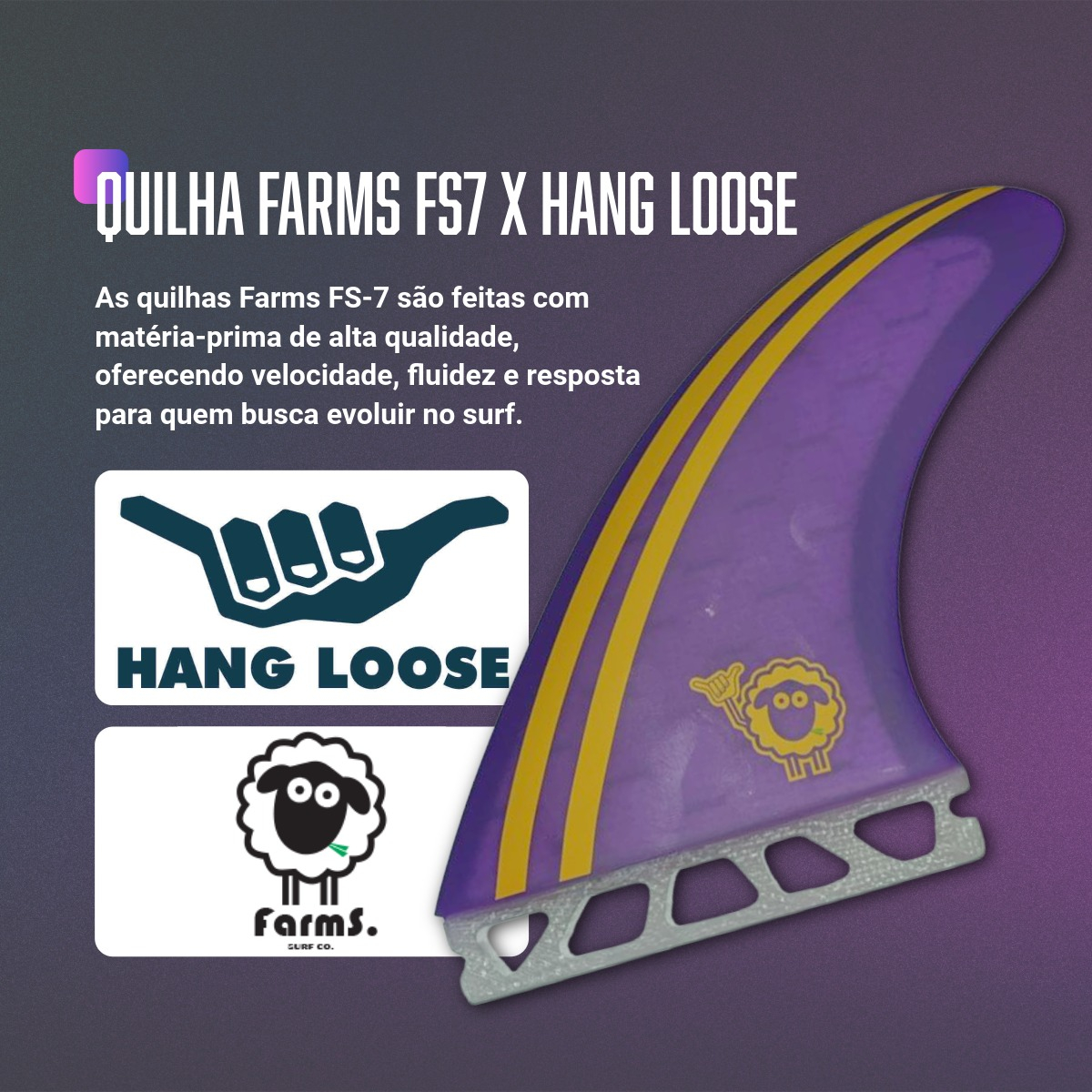 Quilha de Surf Farms x Hang Loose FS-7 Large 2