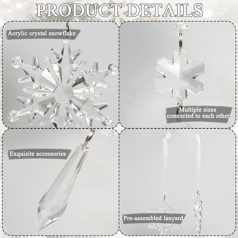 18 Peças de Enfeites de Natal de Cristal 4