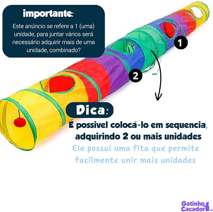 Túnel Colorido com Bolinha para Gatos 5
