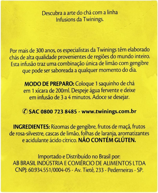 Chá Twinings Limão com Gengibre 4