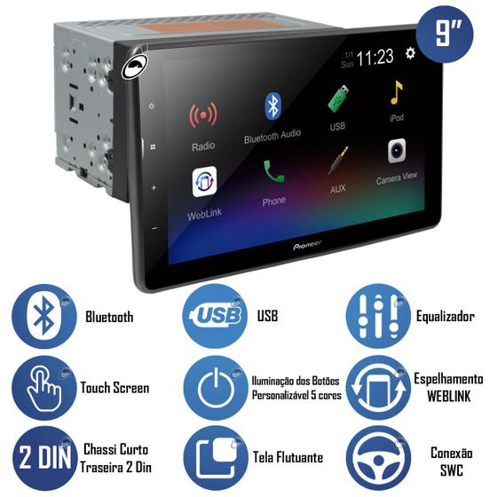 Multimídia Receiver com Tela Flutuante de 9" Capacitiva 3