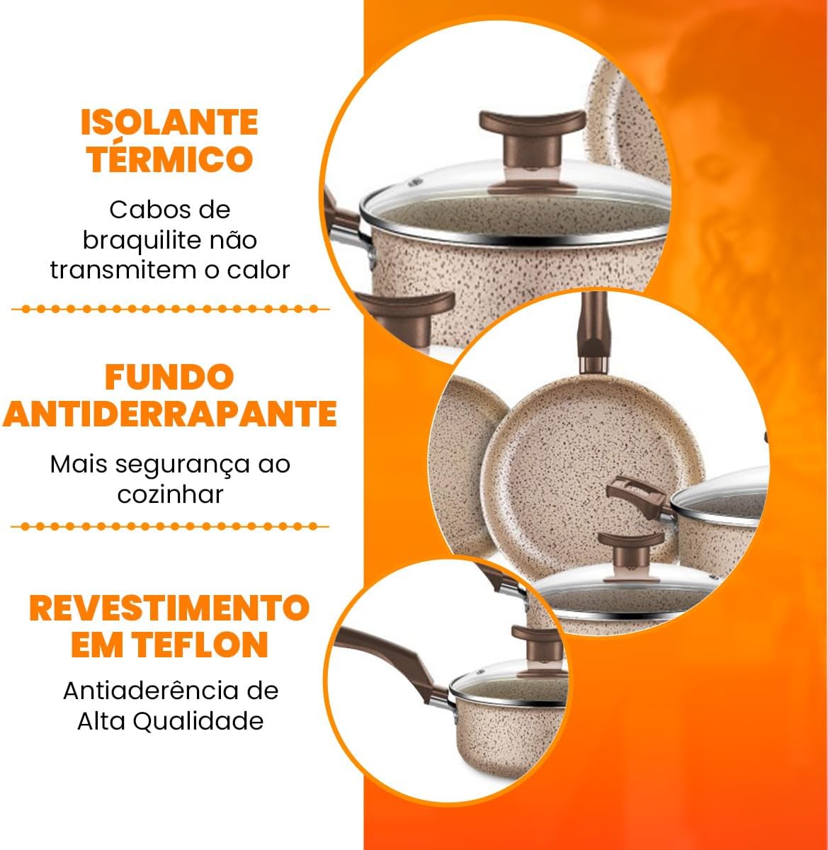 Jogo de Panelas 10 Peças Bianco Antiaderente 4