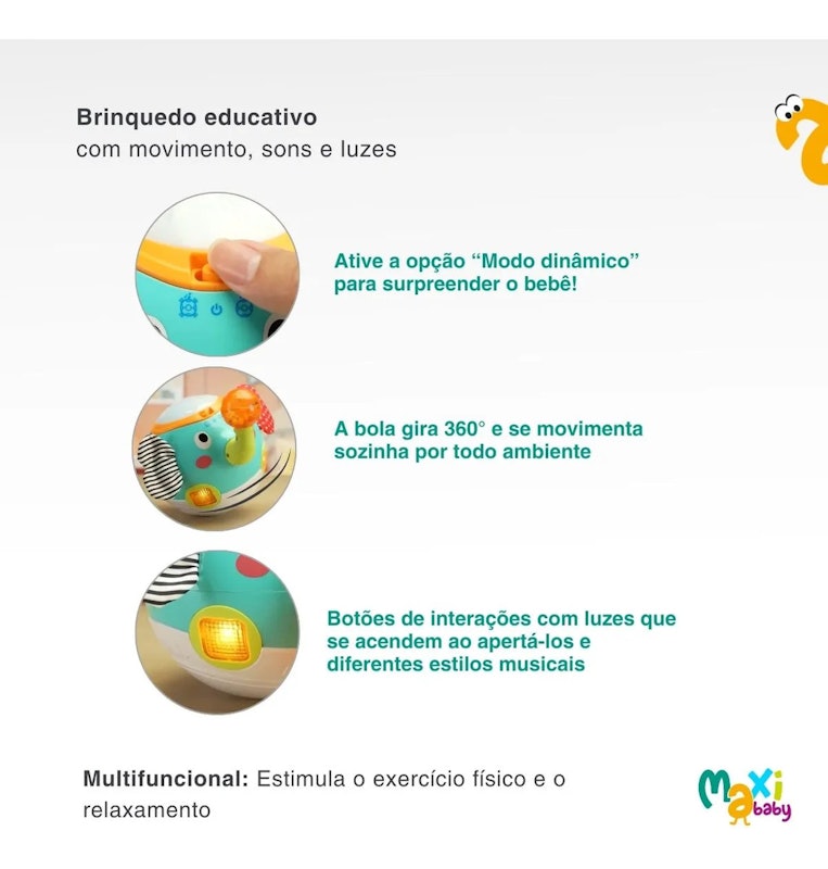 Brinquedo Educativo Bola Interativa de Atividades Maxi Baby 4