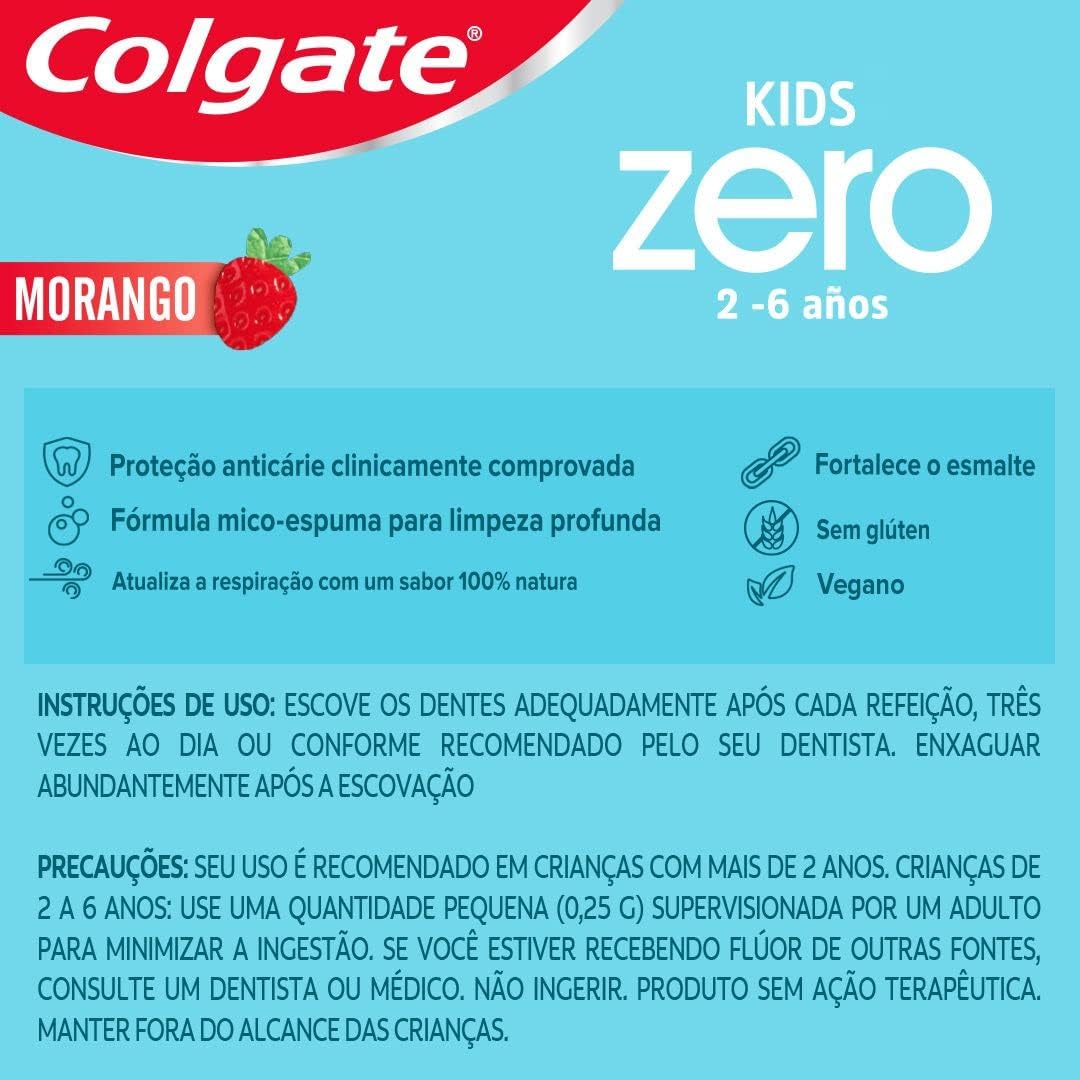 Gel Dental Colgate Zero Kids Morango 70g 2