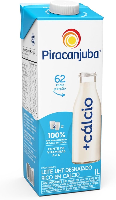 Leite Desnatado +Cálcio Piracanjuba 3