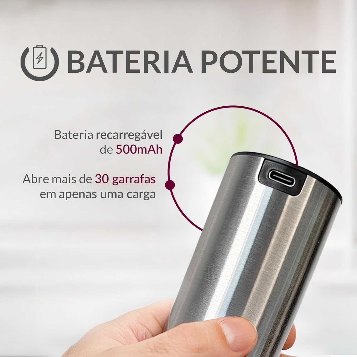 Abridor de Vinho Elétrico WineWiz 3