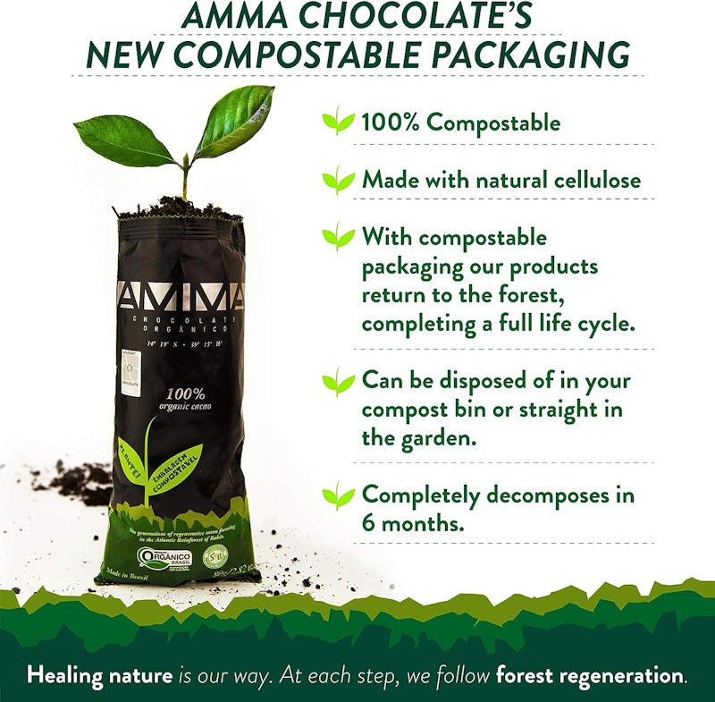 Chocolate Orgânico 100% Cacau AMMA 80g 3