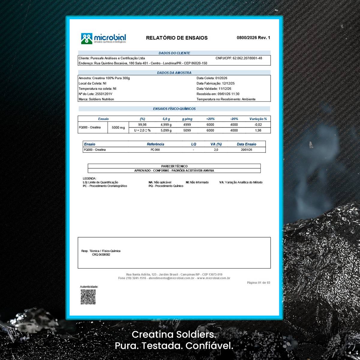 Creatina Monohidratada Soldiers Nutrition 3