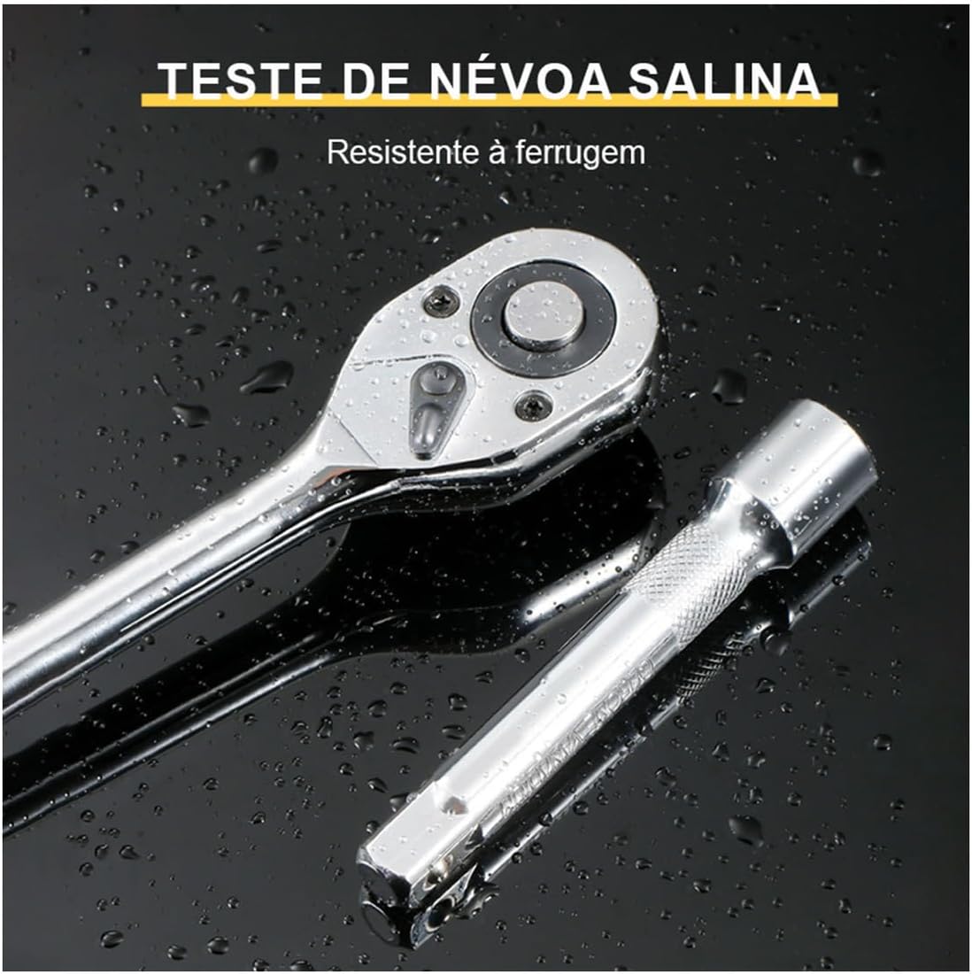 Jogo de Soquetes 12 Peças 1/2" com Catraca 72 Dentes Extensor 125 mm 5