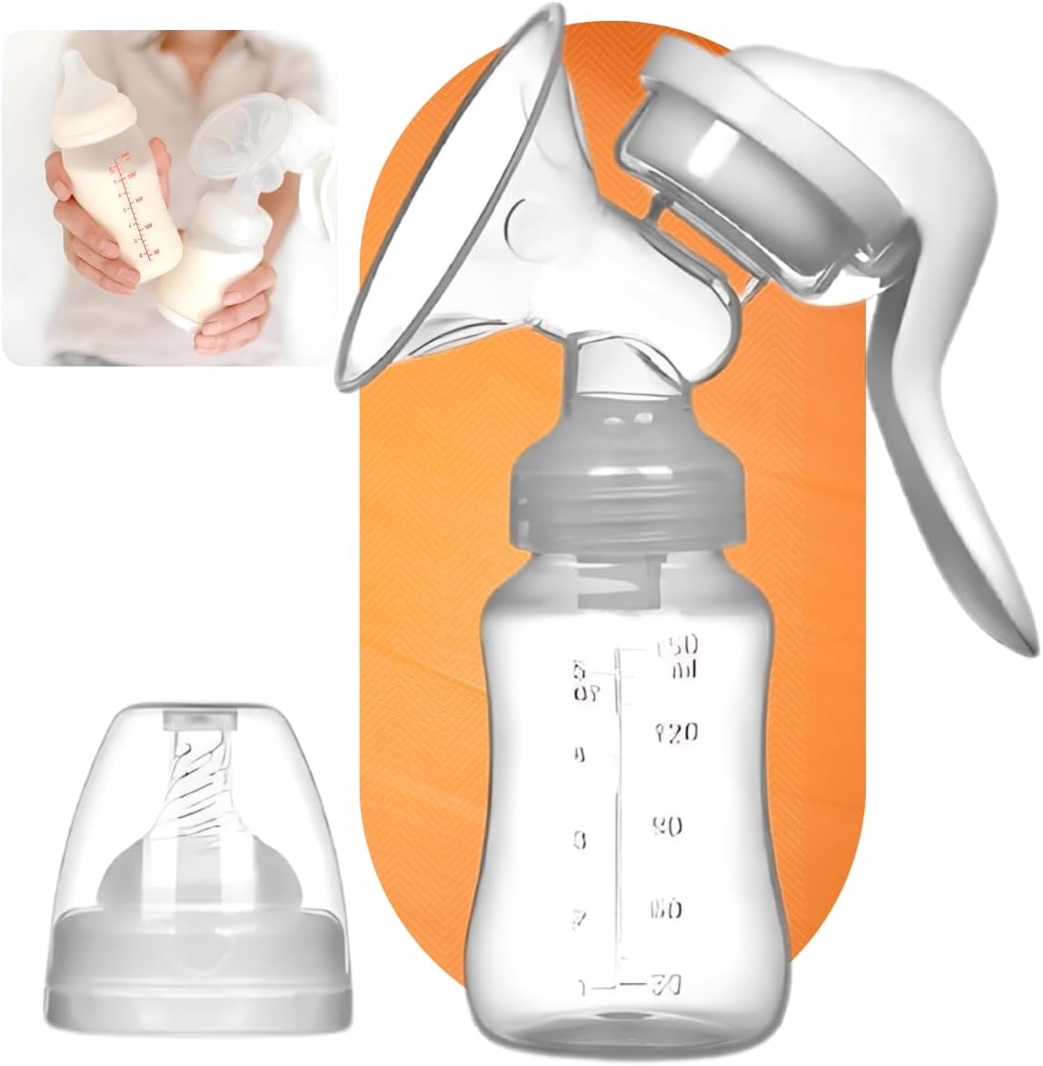 Extrator de Leite Materno Bomba Manual de Tirar Leite 150 ml 1