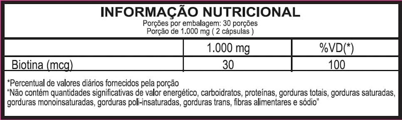 Biotina Crescimento Saúde Cabelos Pele Unha 5
