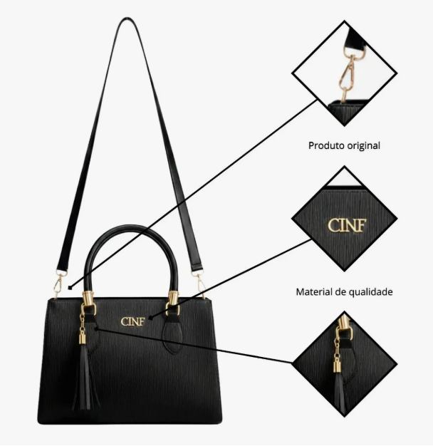 Bolsa Feminina de Ombro Alça de Mão e Transversal 5