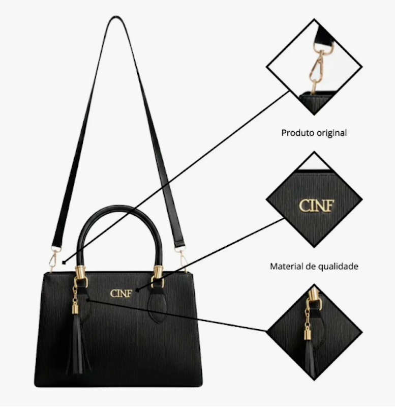 Bolsa Feminina de Ombro Alça de Mão e Transversal 5