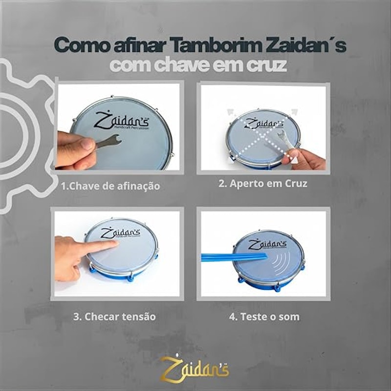 Tamborim 6” Pele Leitosa ABS 3