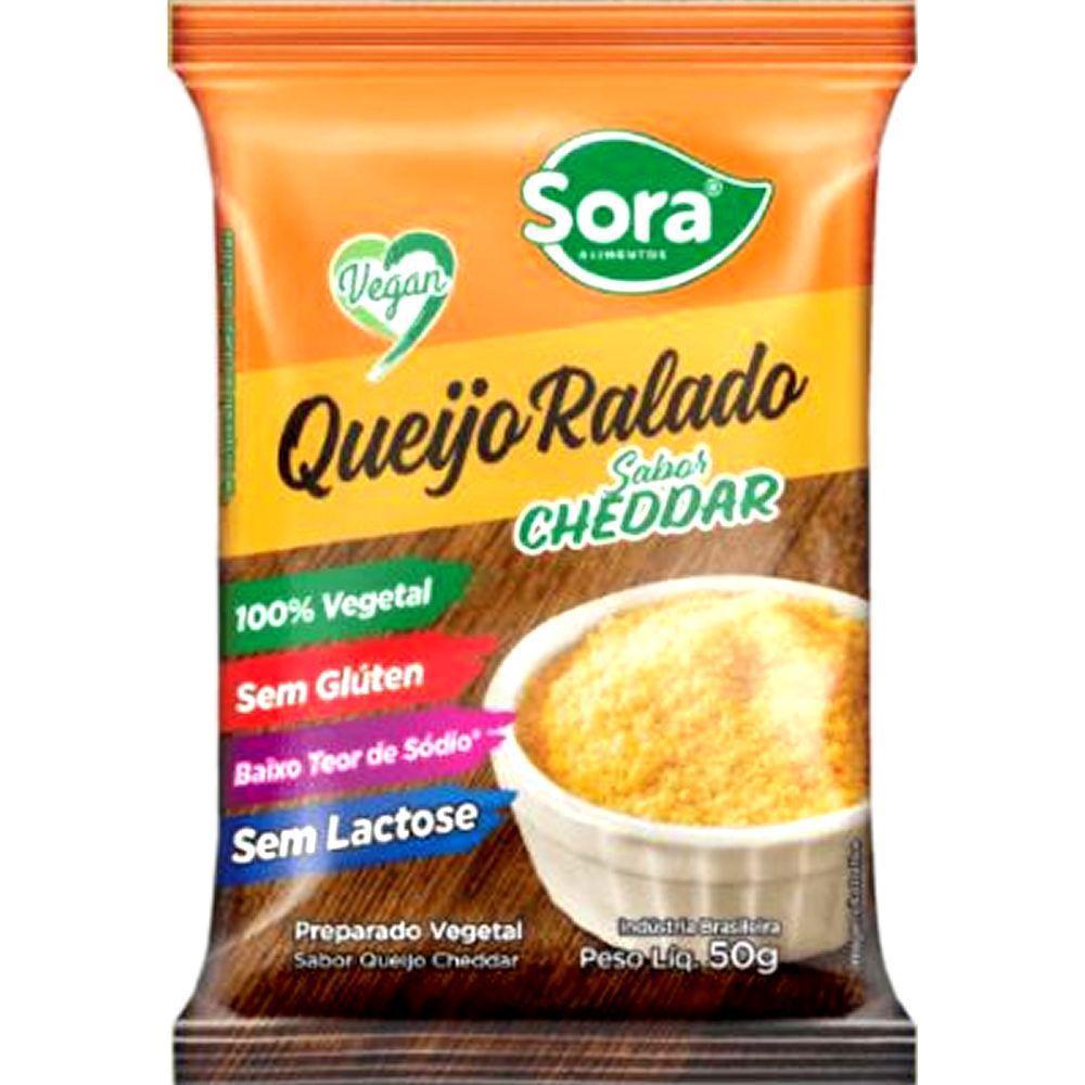 Queijo Ralado Vegetal Sabor Cheddar Sora 1
