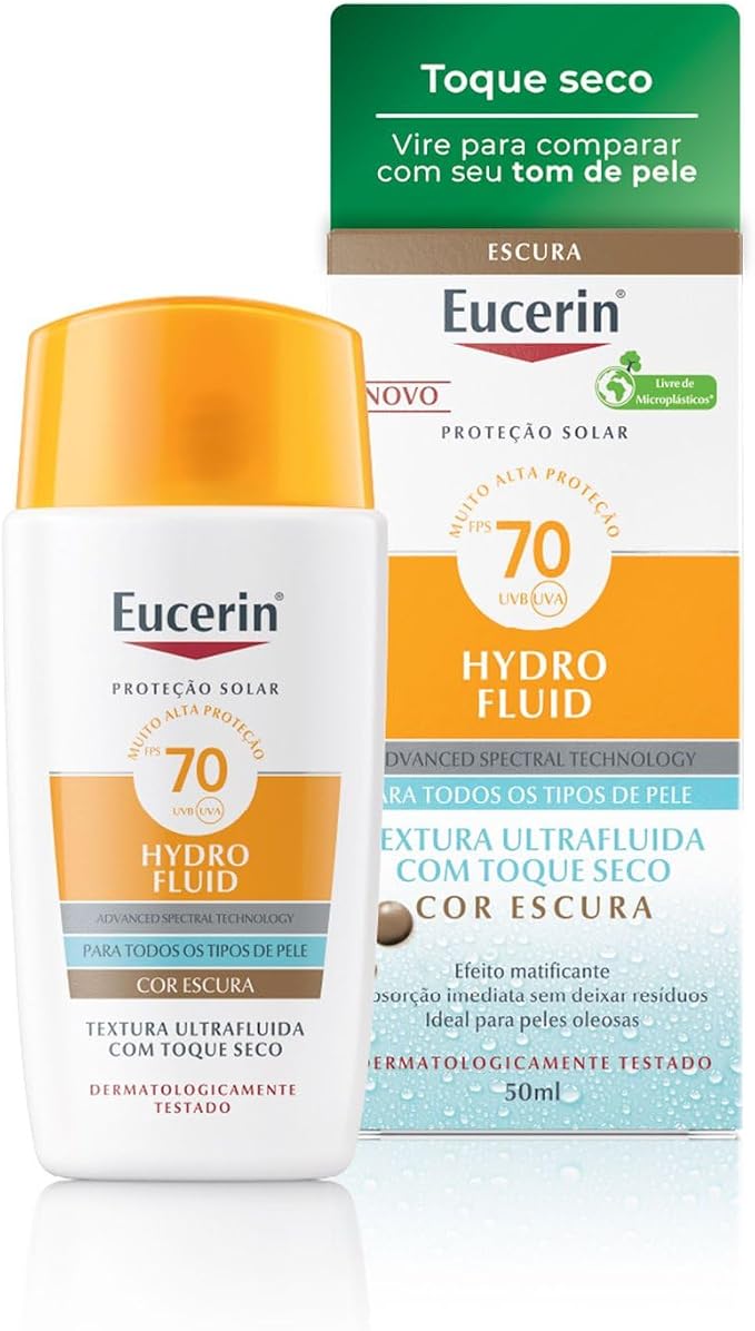 Eucerin Protetor Solar Hydro Fluid Facial Cor Escura FPS70 50 ml 1