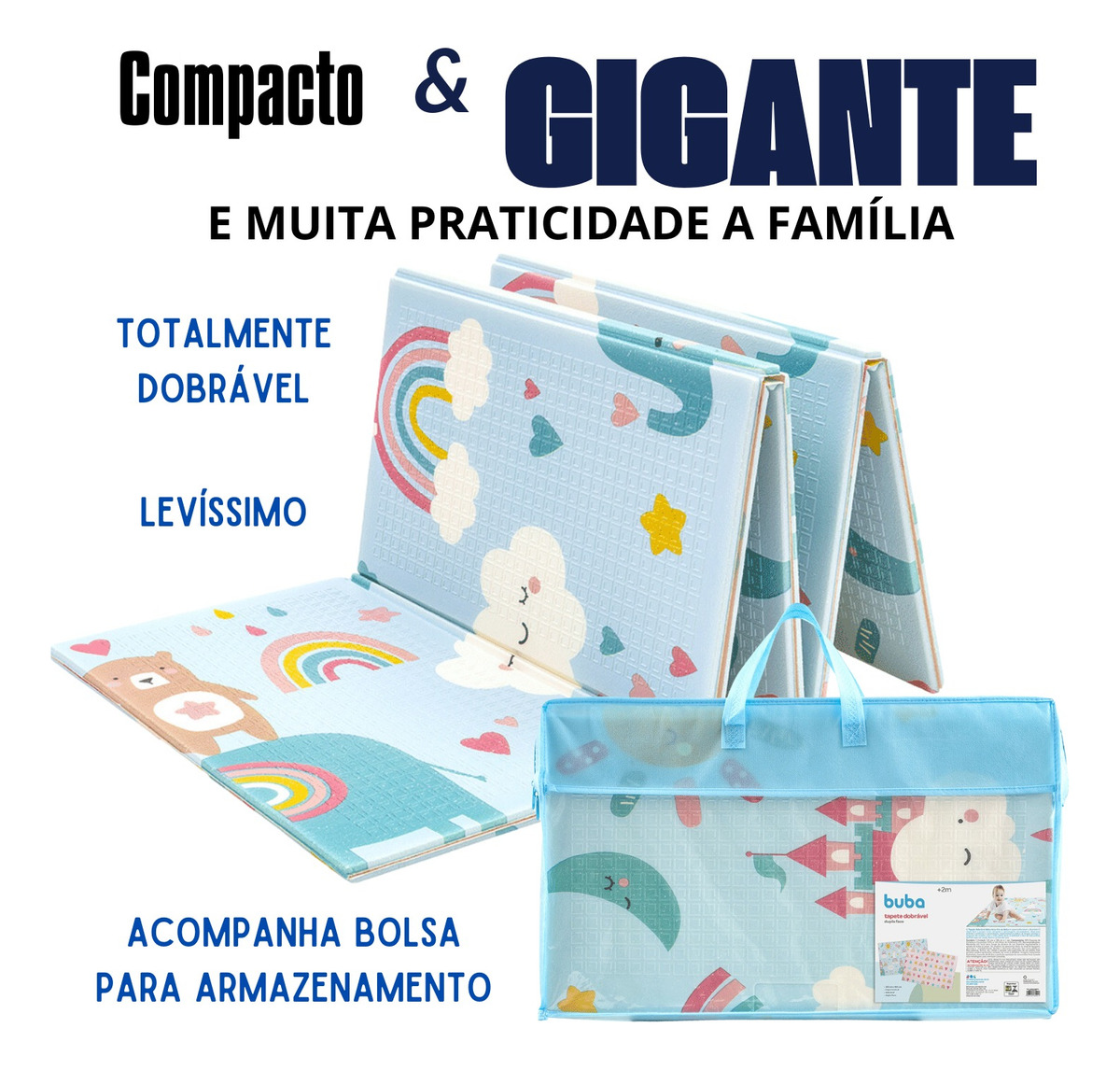 Tapete Dobrável Baby Arco Íris Buba 3
