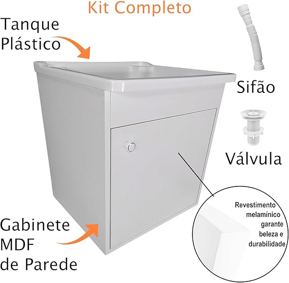 Gabinete MDF Suspenso com Tanque Plástico 26 L para Torneira de Bancada 3