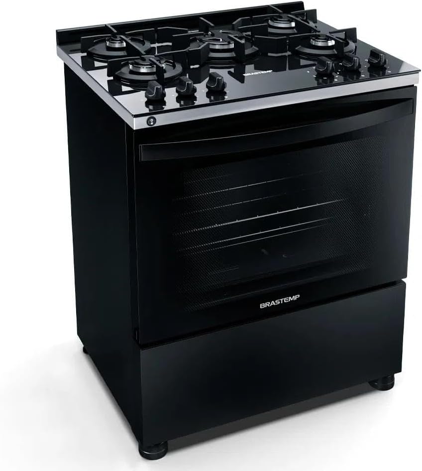 Fogão Brastemp 5 Bocas Preto com Mesa de Vidro 2