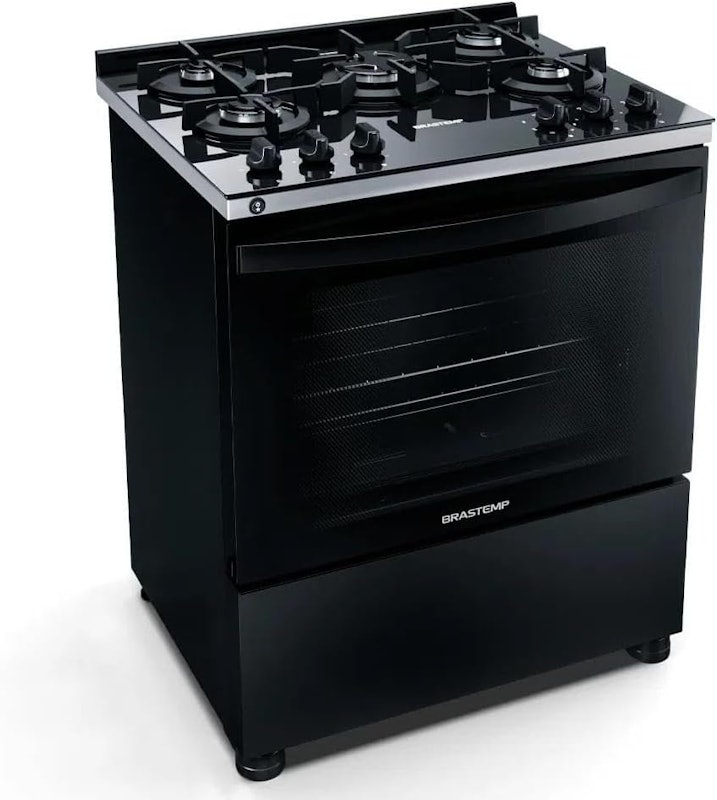 Fogão Brastemp 5 Bocas Preto com Mesa de Vidro 2