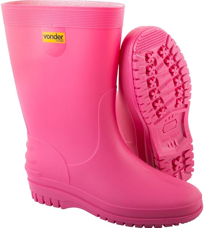 Bota PVC Rosa com Forro 1