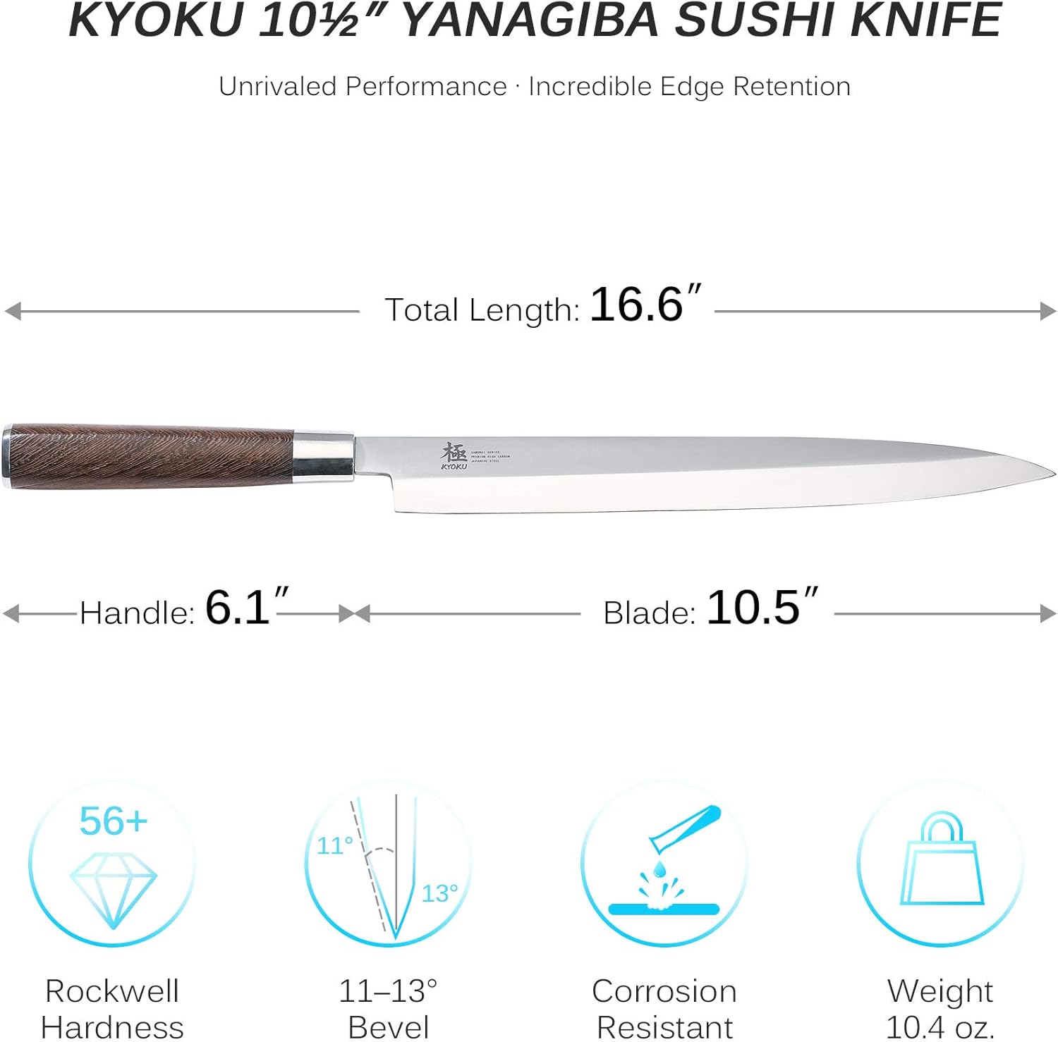 Faca Japonesa Yanagiba para Sushi e Sashimi Samurai Series 5