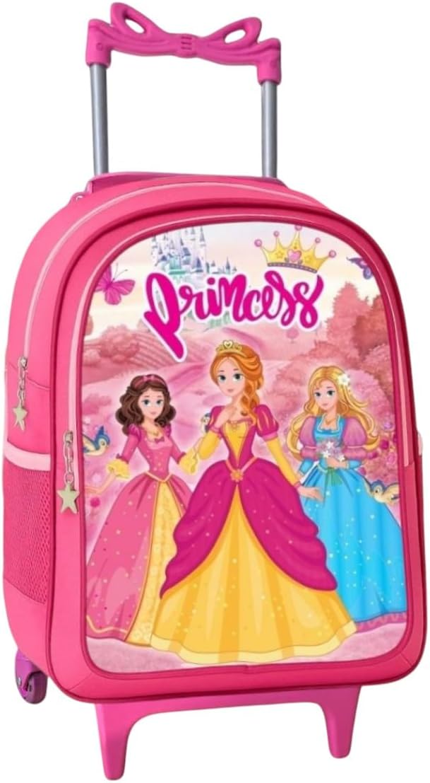 Mochila Escolar Infantil com Rodinhas Feminina Princesas 1