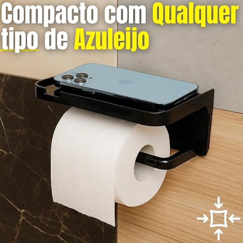 Suporte de Papel Higiênico com Prateleira para Celular 3