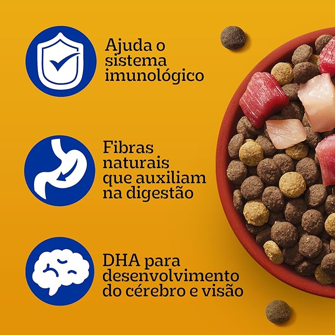 Ração Seca Filhote Sabor Carne, Frango e Cereais 2