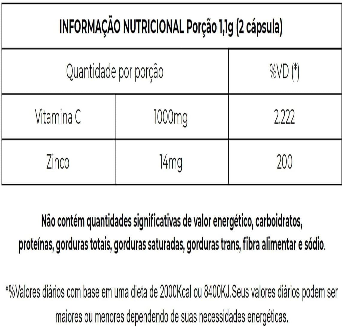 Vitamina C + Zinco 60 Cápsulas 2