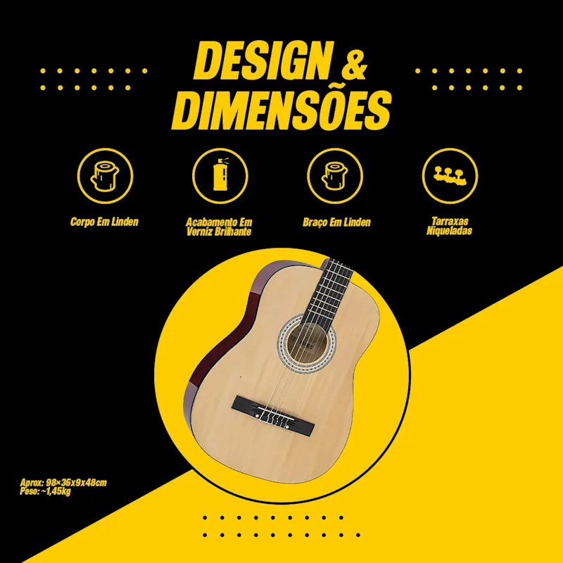 Violão Clássico Acústico VCA103N 3
