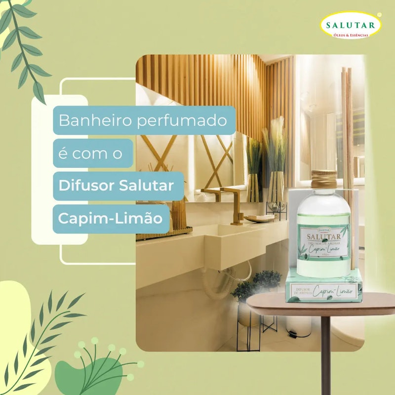 Difusor de Aromas Capim-Limão com 5 Varetas Salutar 3