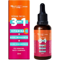 Serum Facial 3 em 1 Vitamina + C Rosa Mosqueta + Ácido Hialurônico