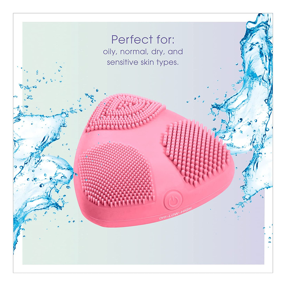 Escova de Limpeza Facial De Silicone Com 3 Zonas 3