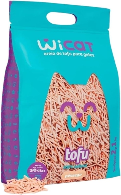 Areia Higiênica para Gatos Tofu Wicat com Fragrância de Pêssego 1