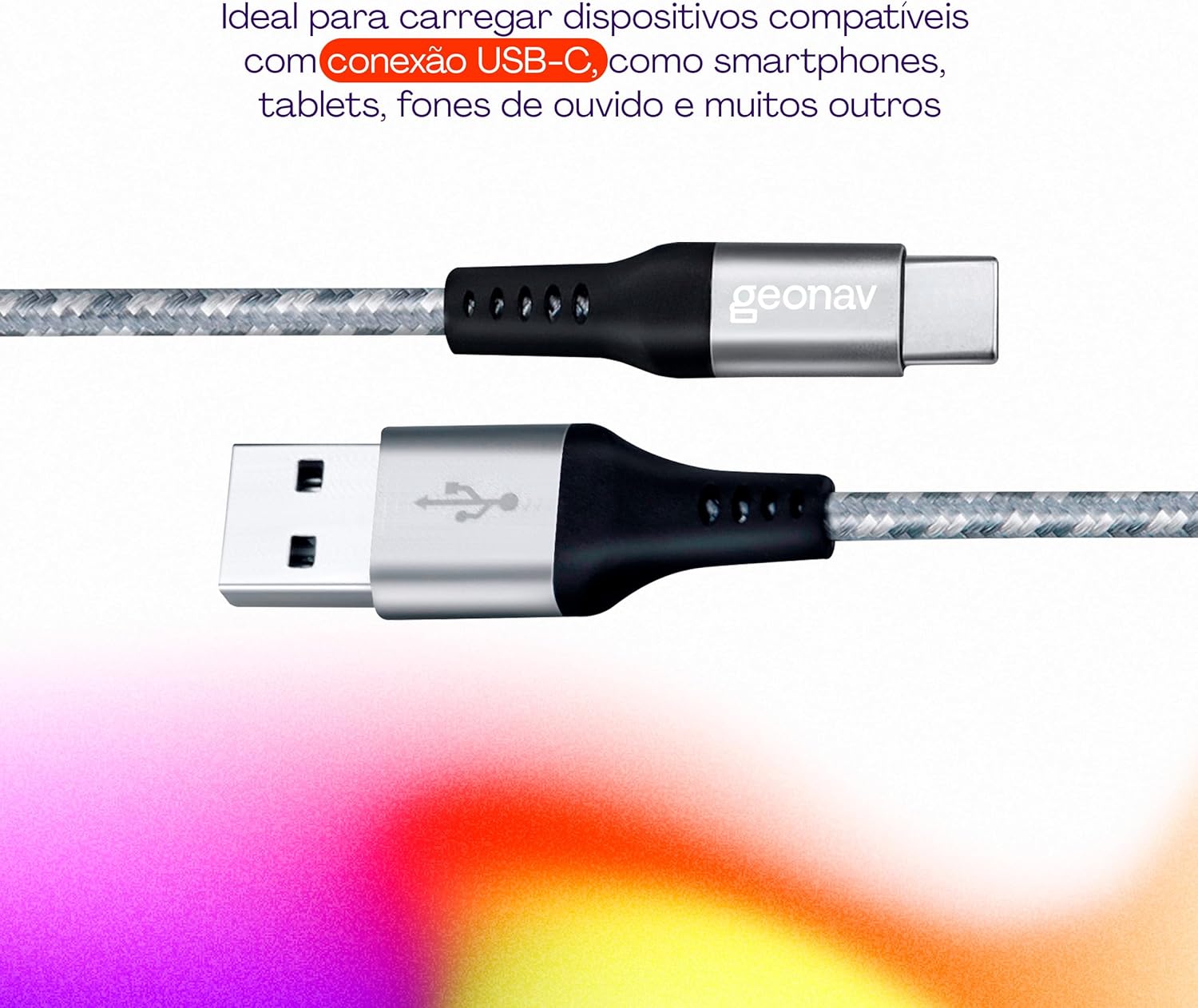 Cabo USB-C para Carregamento Rápido Geonav 3