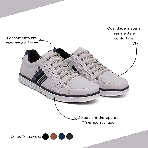 Foxstar Masculino Sapatênis Casual Calce Fácil Confortável 3