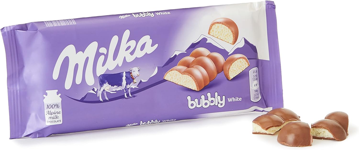 Milka Chocolate Bubbly White 100G 1