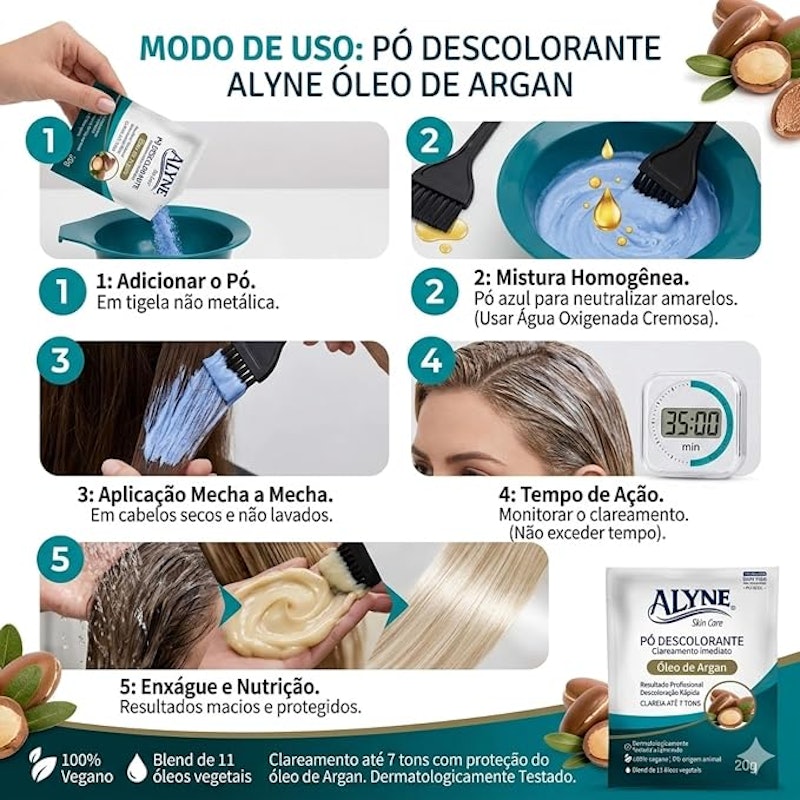 Pó Descolorante Alyne Óleo de Argan 4