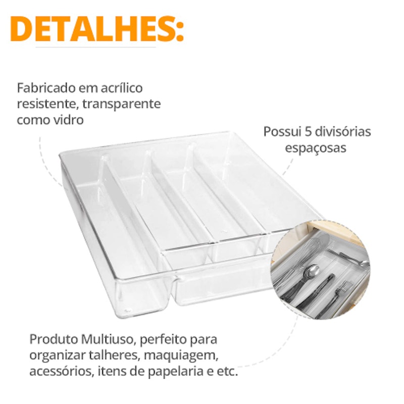 Porta-Talheres de Acrílico para Organizar 2
