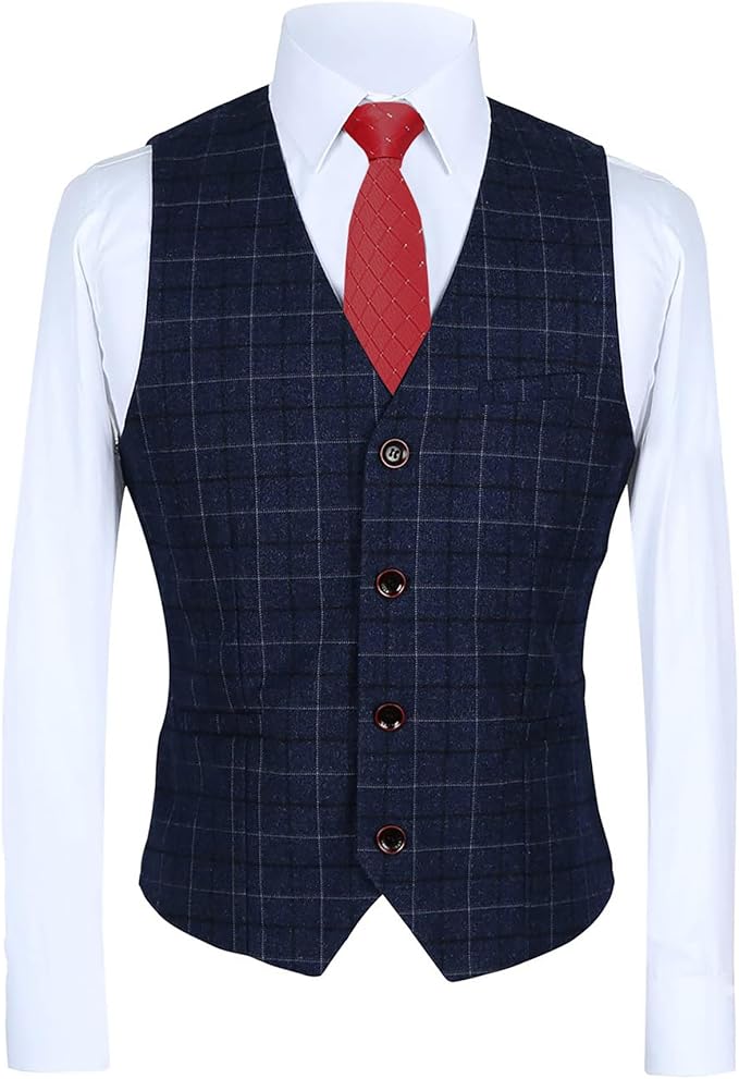 Terno Xadrez Slim Fit Blazer + Colete + Calça Tamanho Americano 4