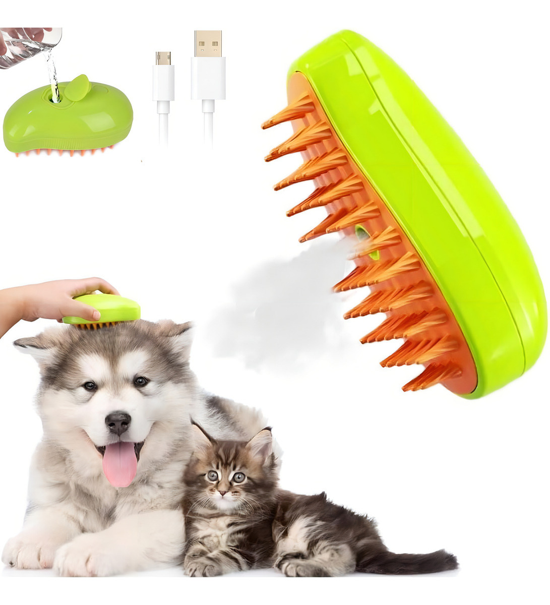Escova para Gatos a Vapor 3 em 1 2