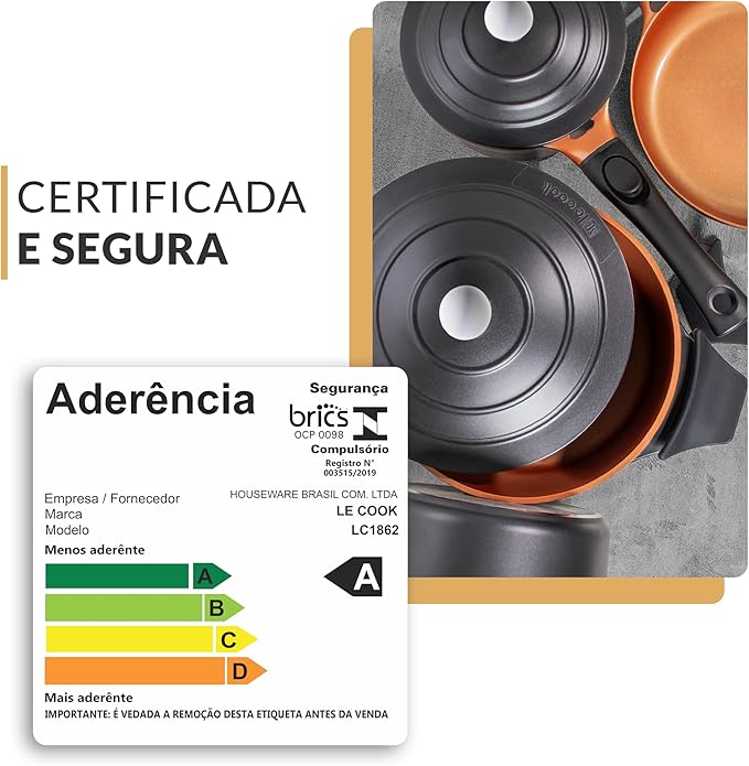 Jogo de 4 Panelas Premier Black Le Cook 5