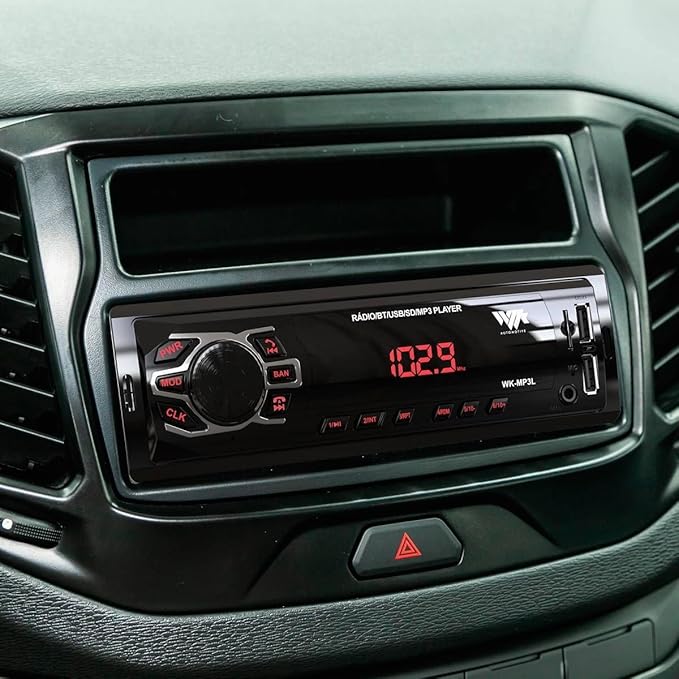 Som Automotivo Bluetooth USB SD Card Rádio FM App Display LED Vermelho 3
