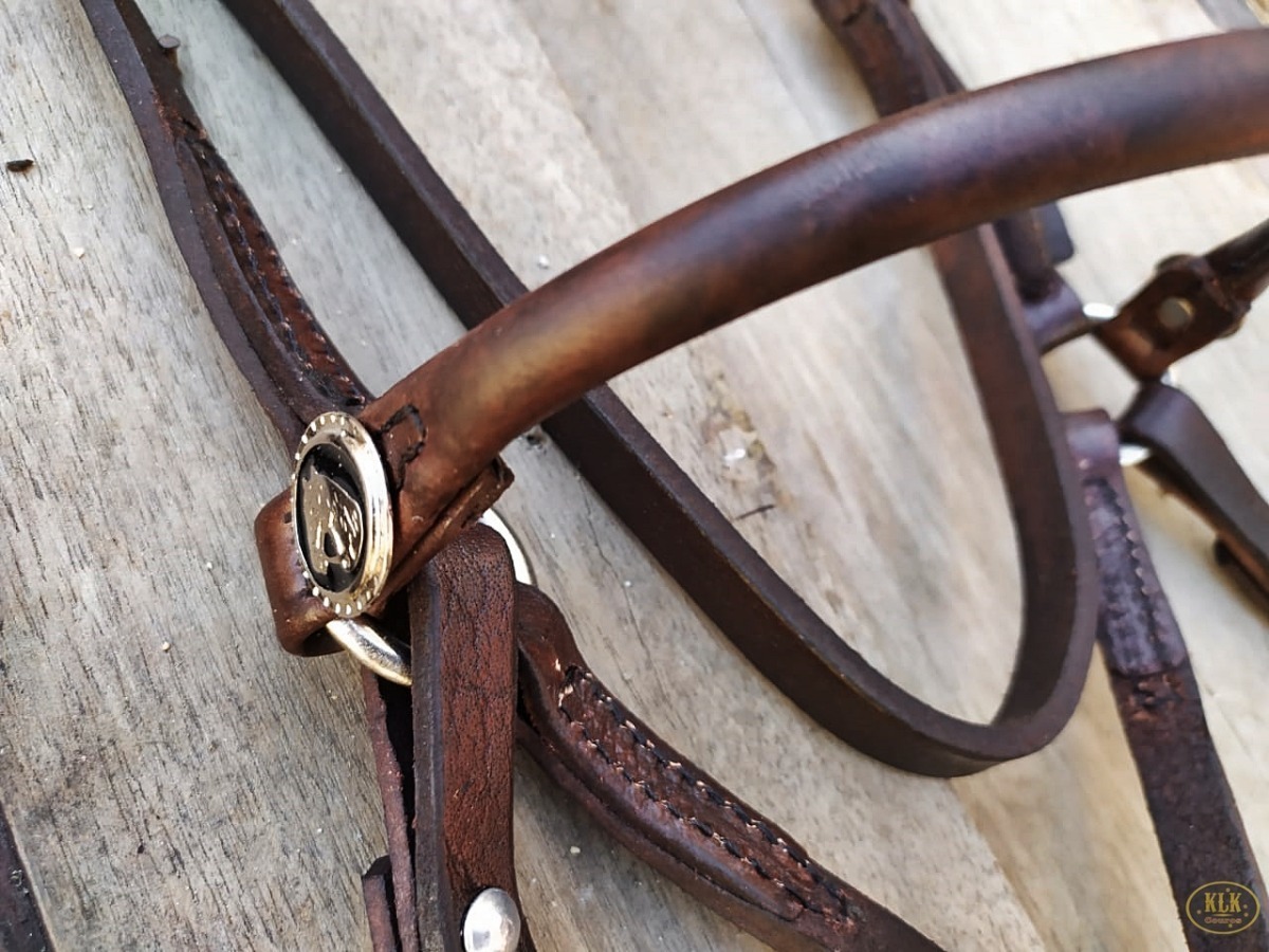 Cabresto Cabeçada de Couro para Cavalo com Corda 2