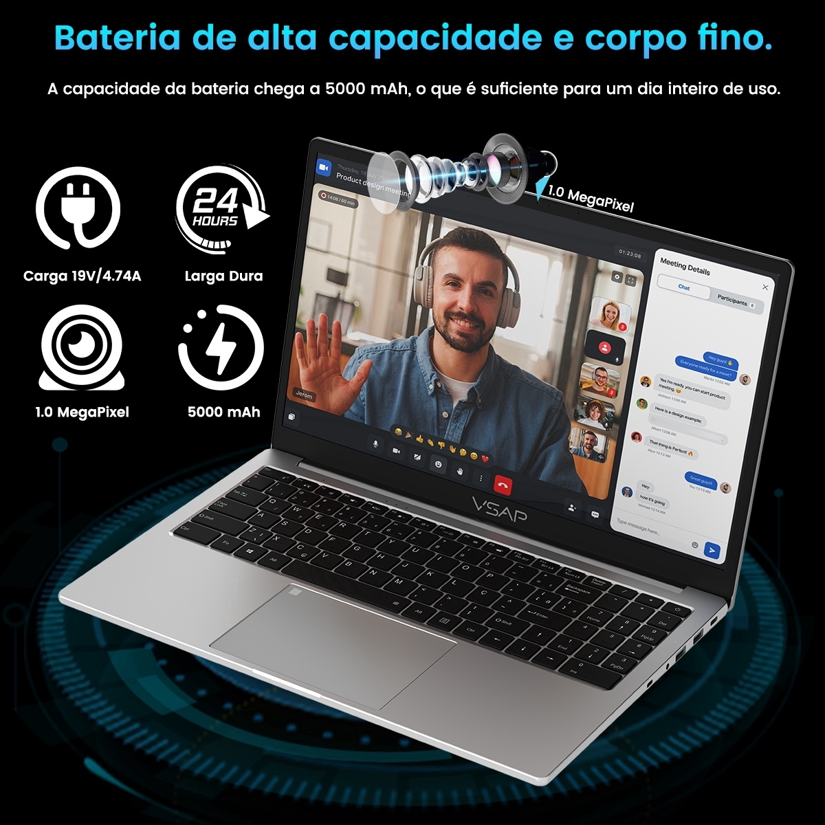 Notebook i7 10750H Vsap 16 GB 512 GB 4