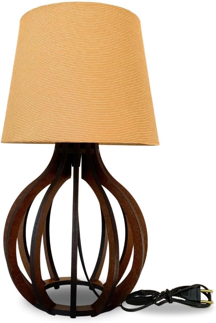 Abajur Luminária de Mesa MDF Quarto Sala Escritório com Cúpula TNT 1